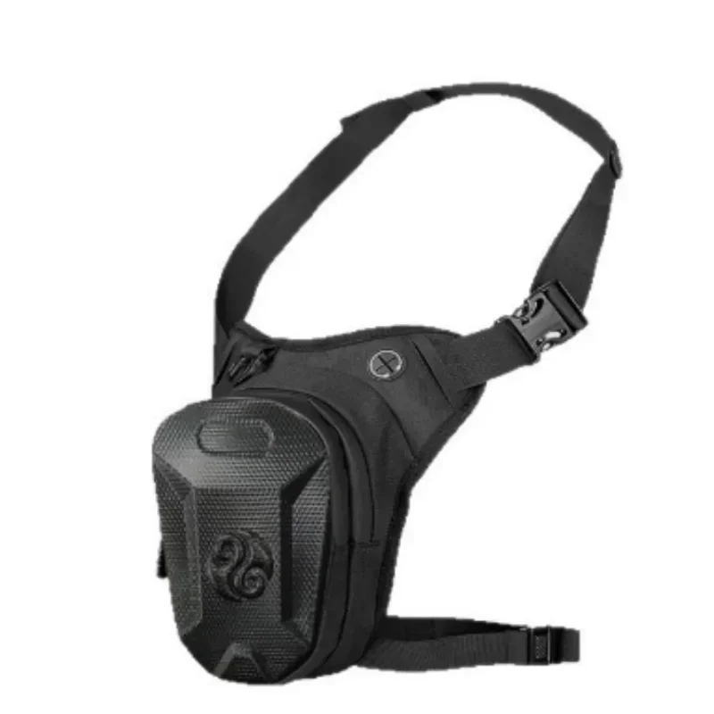 Waterproof motorcycle waist leg bag by Nova Mart with adjustable straps and multiple compartments for rider accessories.
