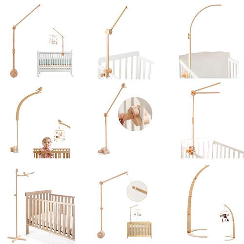 Wooden Baby Crib Rattle Toy Crochet Bed 14cm