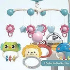 Baby crib mobile with lights, music, and projection by Nova Mart, featuring colorful hanging toys and remote control operation.