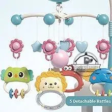 Baby crib mobile with lights, music, and projection by Nova Mart, featuring colorful hanging toys and remote control operation.