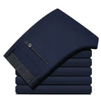 Men's slim fit black suit pants by Nova Mart, formal trousers with tailored design and classic style for professional attire.
