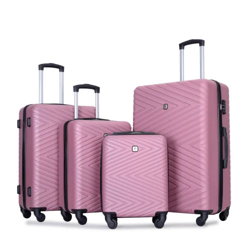 Travelhouse 4-piece ABS luggage set with TSA locks, durable suitcases from Nova Mart, suitable for travel and easy security checks.