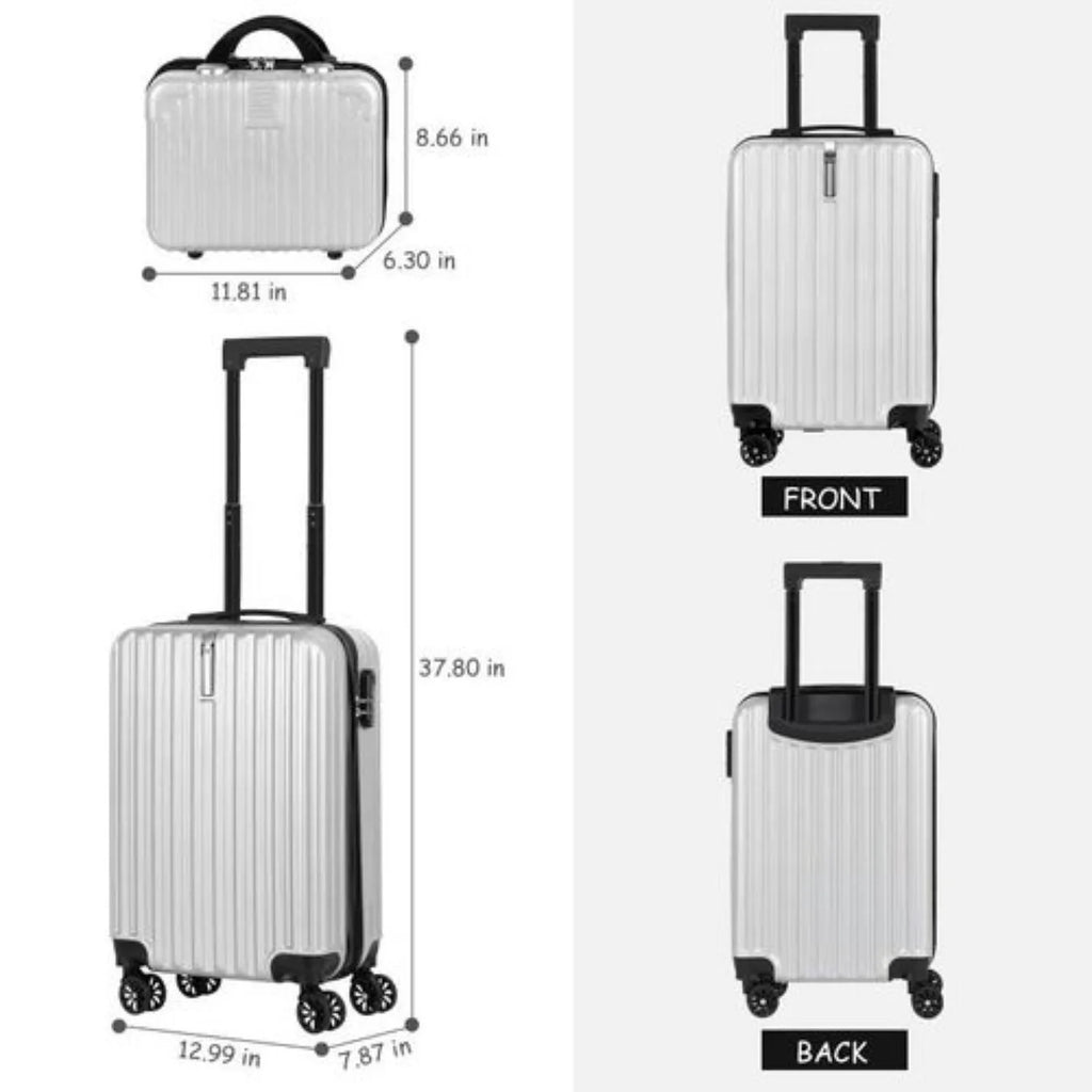 Set of two Nova Mart hardshell luggage suitcases with TSA locks, 20-inch and 14-inch, featuring durable design and secure travel storage.