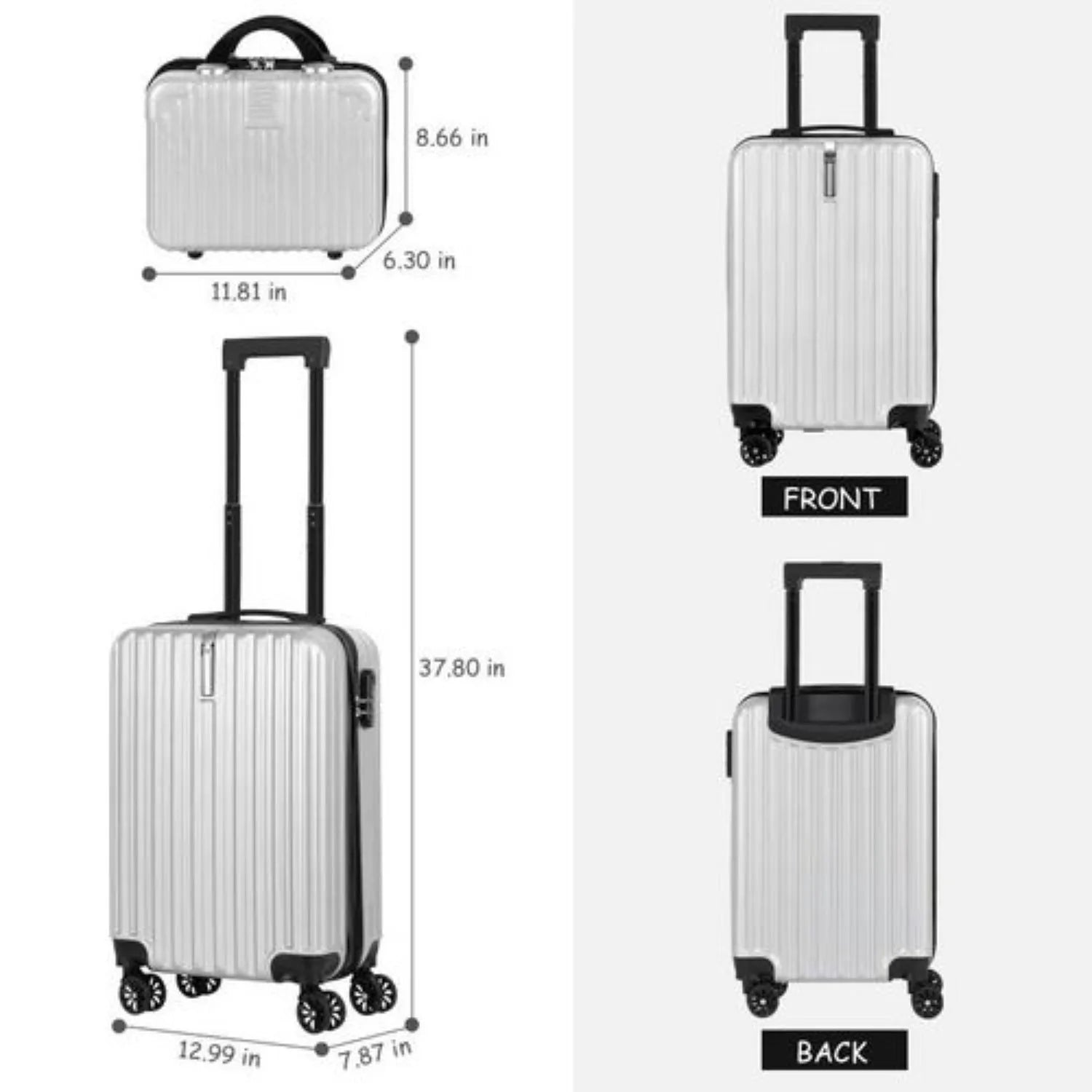 Set of two Nova Mart hardshell luggage suitcases with TSA locks, 20-inch and 14-inch, featuring durable design and secure travel storage.