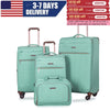 Nova Mart Travelhouse 4-piece softside expandable luggage set with spinner wheels, lightweight and durable for easy travel.