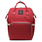 Large capacity Lequeen mummy diaper bag backpack by Nova Mart with multiple compartments for travel and organization.