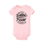 Baby boy's short sleeve birthday bodysuit from Nova Mart featuring a cheerful "Happy Birthday Daddy" print, perfect for summer.