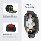 Large capacity Nova Mart baby diaper bag with 18 pockets and thermal pocket, crossbody style, shown with organized interior.
