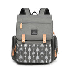 Nova Mart denim baby diaper bag backpack with thermal bottle pocket, stylish and functional for parents on the go.