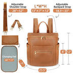 Nova Mart PU leather diaper backpack with changing pad and insulated pockets, designed for moms and baby care.