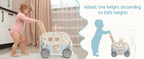 Wooden baby walker with wheels by Nova Mart, designed for boys and girls, featuring a classic robotime style and sturdy construction.