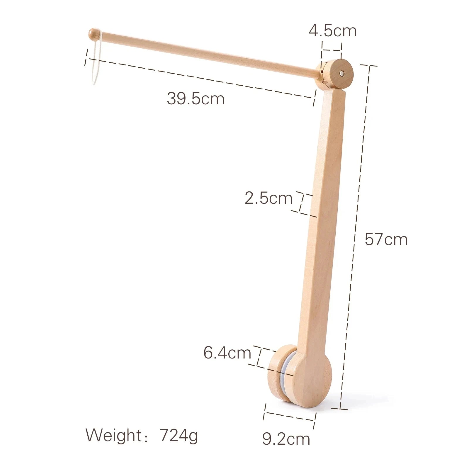 Wooden baby crib rattle toy with crochet bed bell bracket, suitable for infants 0-12 months, by Nova Mart.