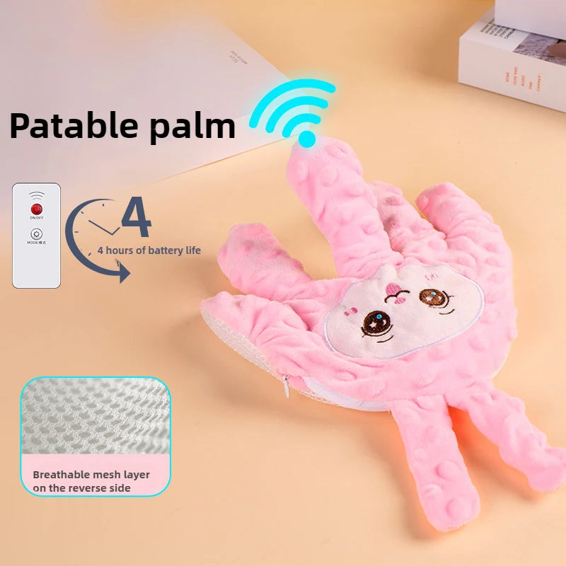 Baby sleep aid palm pillow with remote control by Nova Mart, designed to soothe infants and help them sleep peacefully.