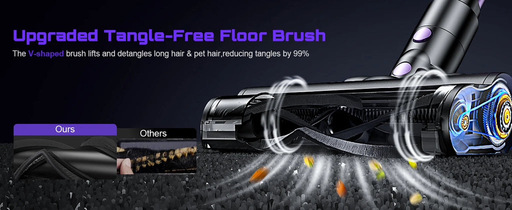 Nova Mart 10-in-1 cordless stick vacuum cleaner with 55Kpa suction and 500W motor, shown with detachable and handheld features.
