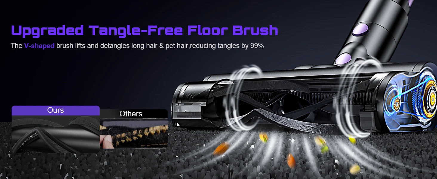 Nova Mart 10-in-1 cordless stick vacuum cleaner with 55Kpa suction and 500W motor, shown with detachable and handheld features.