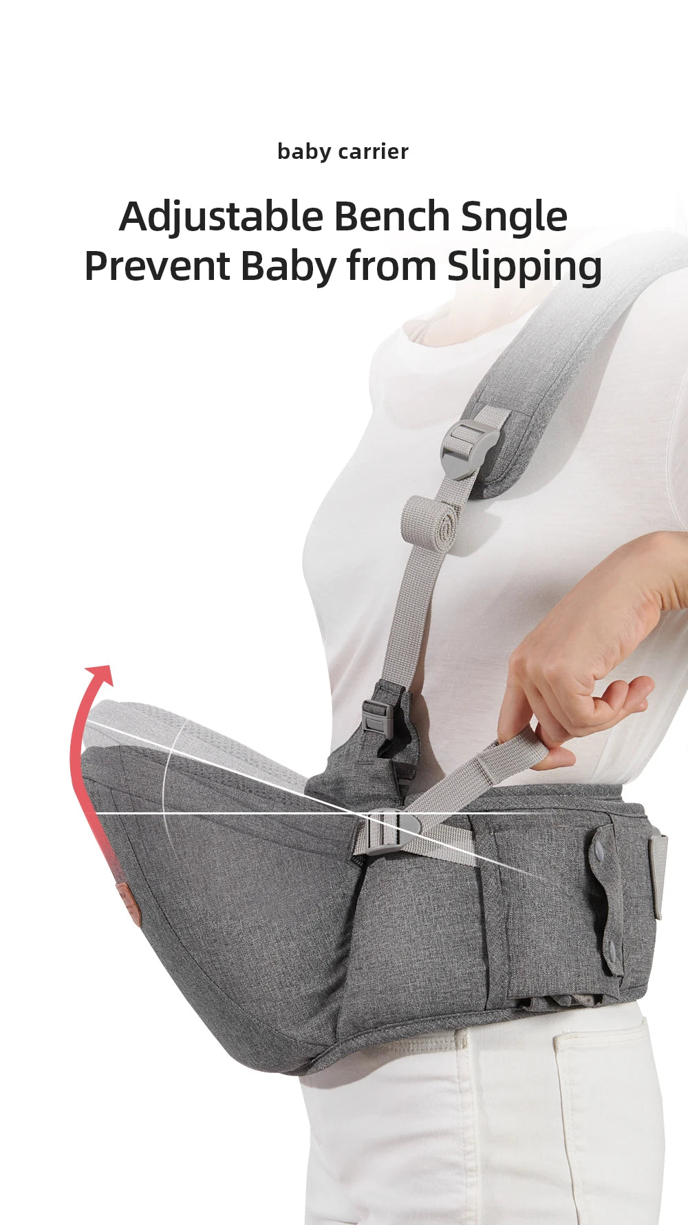 Sunveno adjustable one-shoulder baby carrier by Nova Mart, showing soft fabric and ergonomic design for comfortable baby carrying.