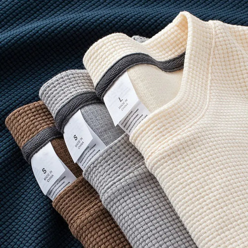 Waffle Knit T-Shirt – Unisex Loose Distinctive Texture
