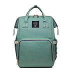 Large capacity Lequeen mummy diaper bag backpack by Nova Mart, designed for travel, with multiple compartments and adjustable straps.
