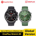 OnePlus Watch 2R smart watch with 1.43-inch AMOLED display, NFC, and long-lasting battery, shown on a wrist.