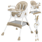Foldable Nova Mart baby high chair with antislip pad and toy rack, showing a comfortable, safety-focused baby furniture design
