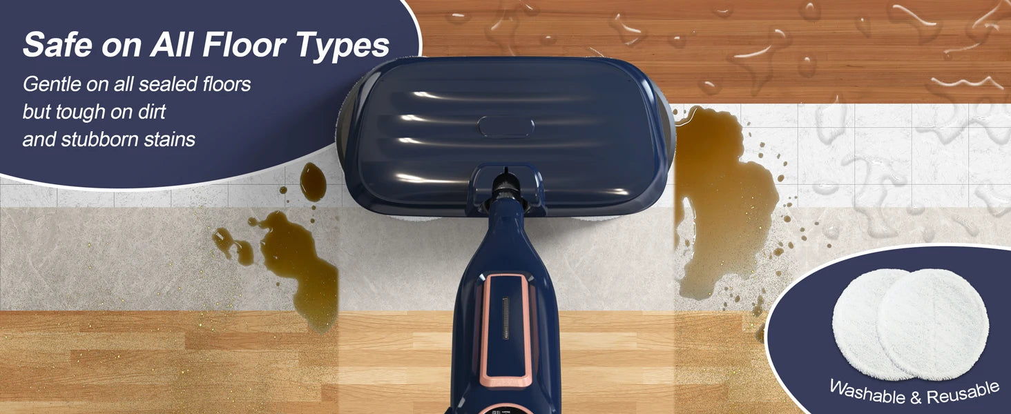 Nova Mart 10-in-1 Steam Mop Cleaner with rotating pad, 1300W power for effective floor cleaning and sanitation.