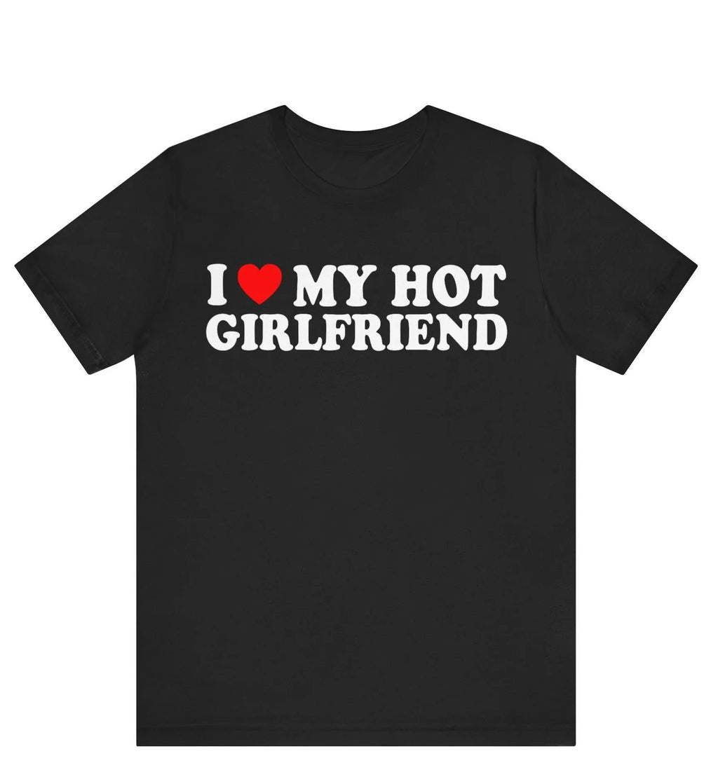 Men's oversized cotton meme T-shirt by Nova Mart featuring a humorous "I Love My Girlfriend" design.