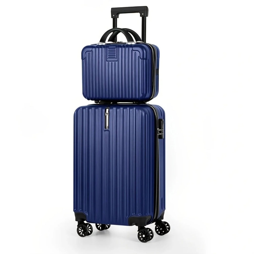 Nova Mart 2-piece hardshell luggage set with TSA locks, including 20-inch and 14-inch suitcases for travel and storage.