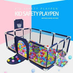 Baby playpen with steel pipes and ball box by Nova Mart, featuring a secure play area for toddlers with colorful balls.
