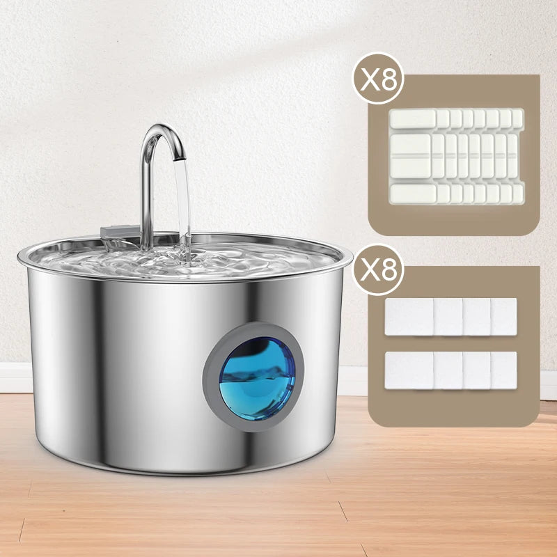 Stainless Steel Cat Water Fountain , 108oz Pet Fountain Dispenser Automatic for Inside Dog Cats Drinking Replaceable filters - Image 9