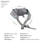 Wireless neck and shoulder massage shawl by Nova Mart with kneading nodes for relaxation and muscle relief.
