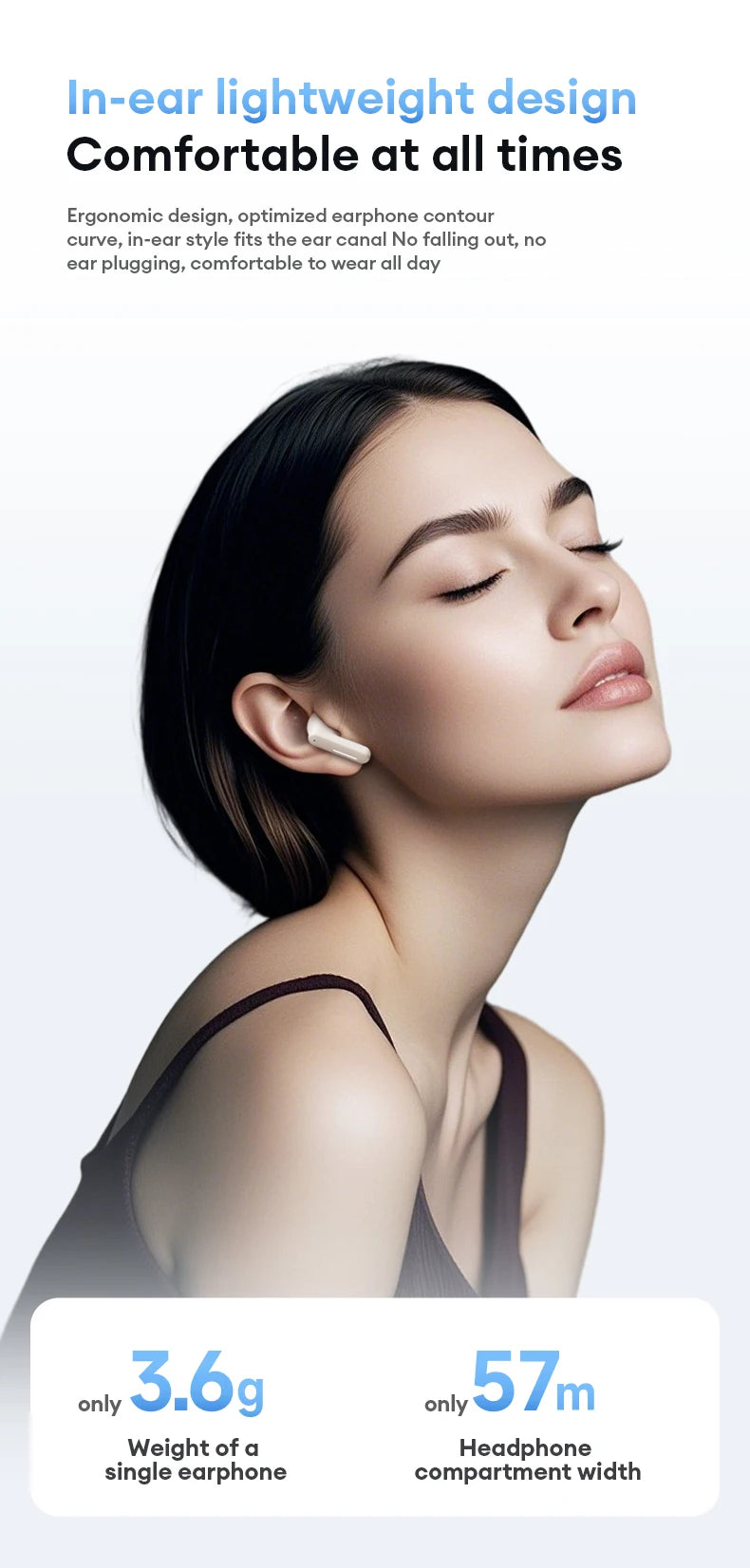 Lenovo LE209 ANC earbuds with HiFi 12mm drivers and sleek black design, shown in a close-up image.