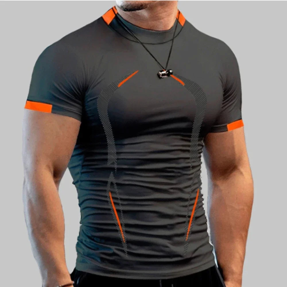 Men's Nova Mart quick dry gym t-shirt, breathable running training tee, lightweight athletic shirt for active wear.
