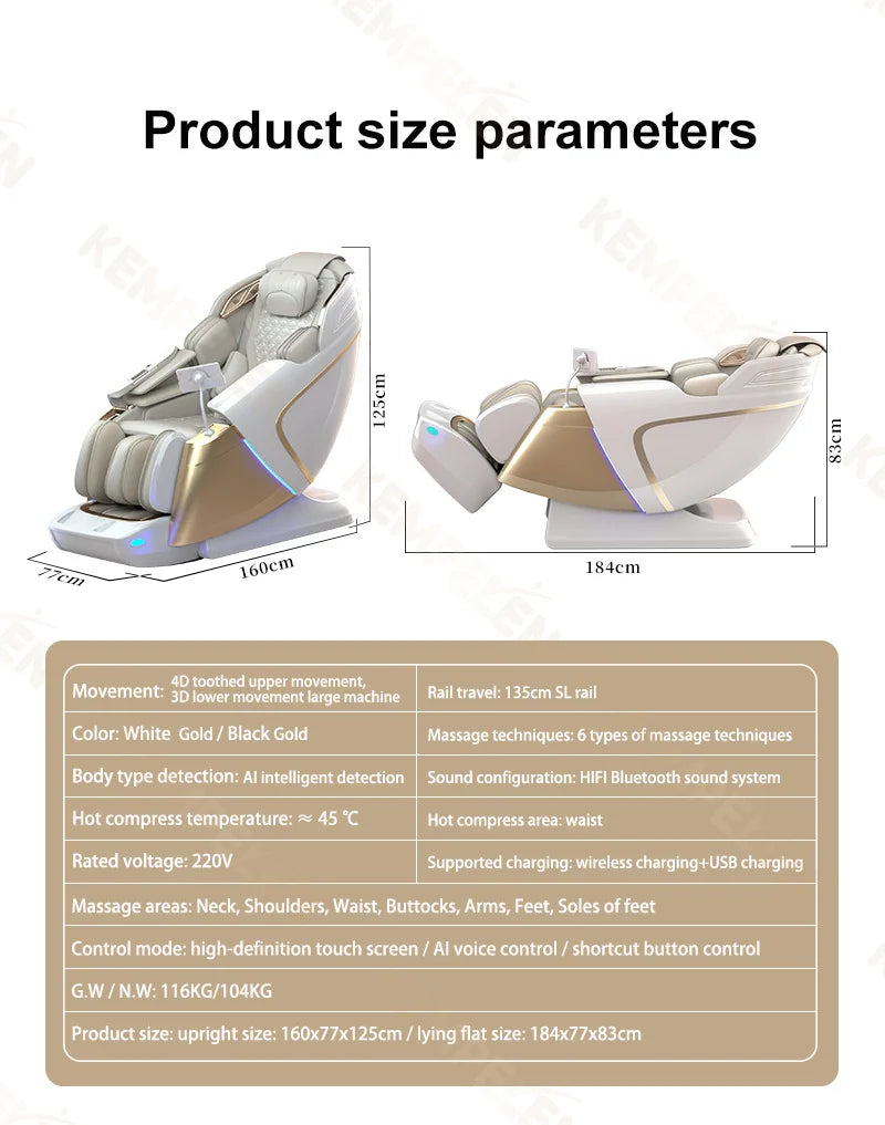 Nova Mart 4D SL-Track Zero Gravity Full Body Massage Chair with sleek design and advanced massage features.