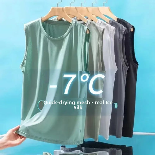 Men's Ice Silk Mesh Vest – Breathable Free Size