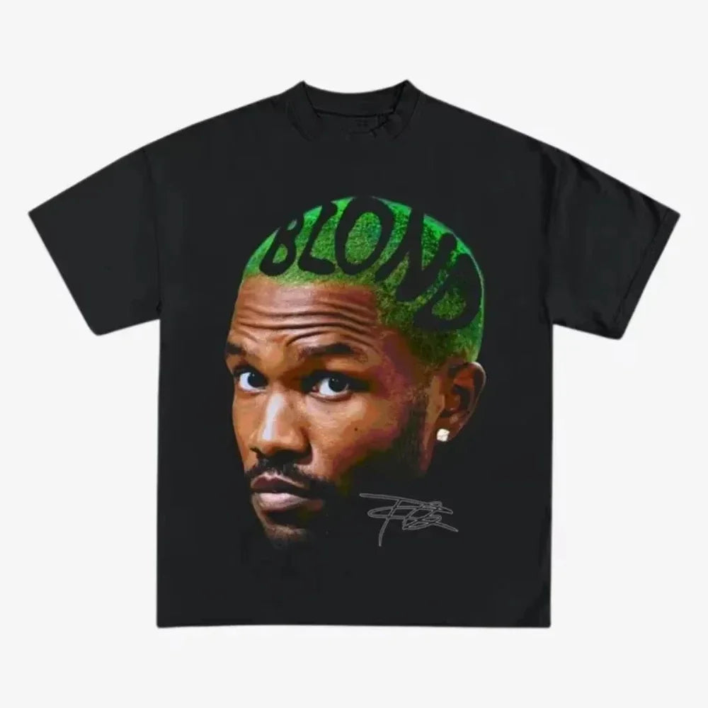 Unisex Frank Ocean Retro Graphic Hip Hop T-Shirt by Nova Mart showing a vibrant retro design on the front.
