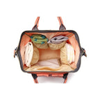 Large capacity Lequeen mummy diaper bag backpack by Nova Mart with multiple compartments for travel and organization.