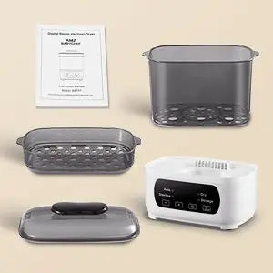 Nova Mart 4-in-1 baby bottle sterilizer and dryer with LED touch control, auto shut-off, suitable for all bottle types.