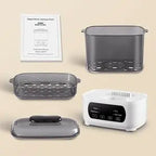 Nova Mart 4-in-1 baby bottle sterilizer and dryer with LED touch control, auto shut-off, suitable for all bottle types.