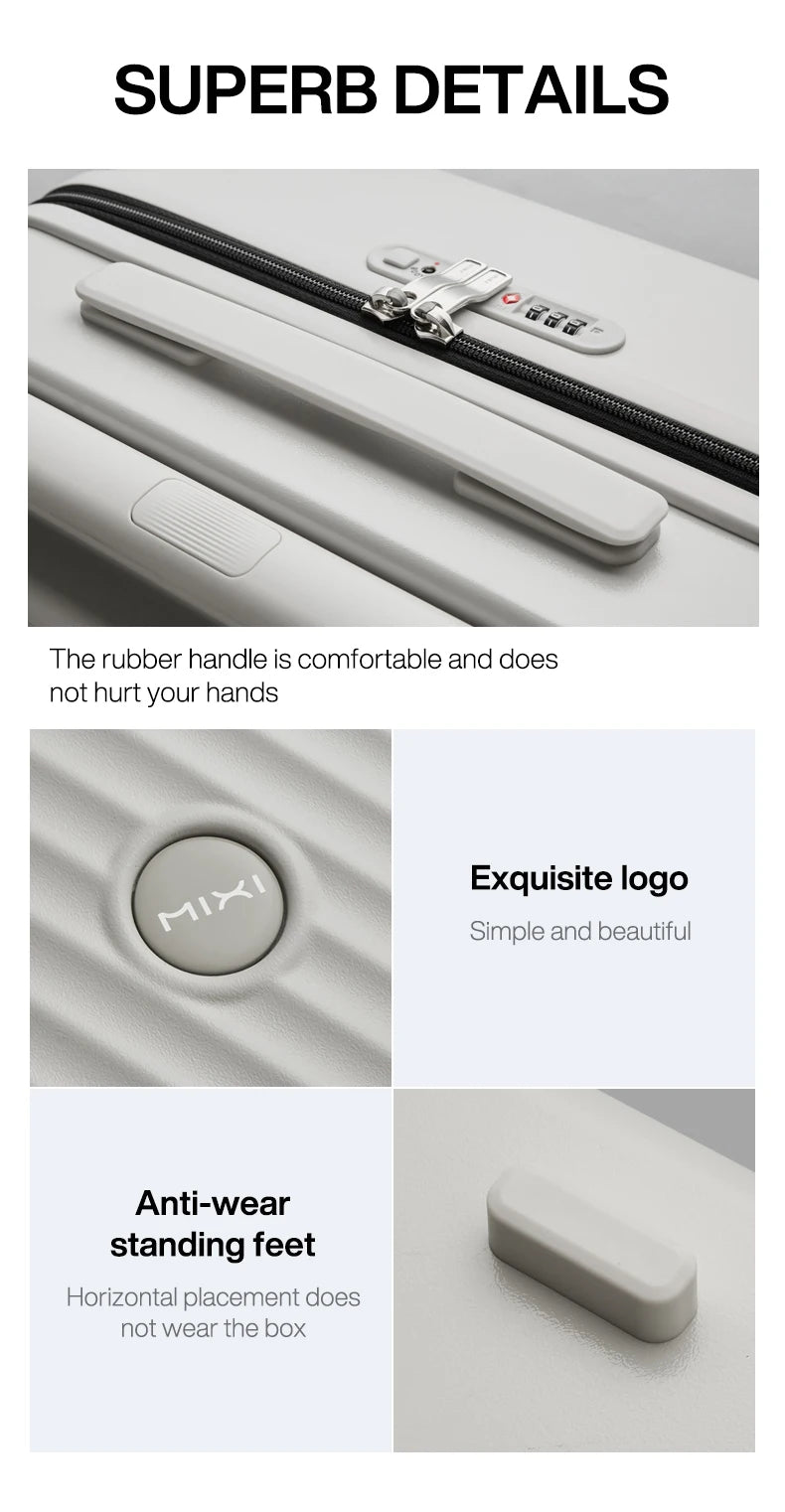 Nova Mart Mixi Wide Handle Hardside Suitcase in patent design, showcasing durable luggage with a sleek, spacious exterior.