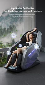 Nova Mart 4D Zero Gravity Massage Chair with voice control and Bluetooth, featuring ergonomic design and adjustable massage rollers.