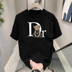 Unisex cotton summer t-shirt with cute bear print from Nova Mart, featuring a comfortable, casual graphic design for men's fashion.