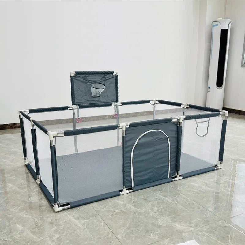 Large waterproof Nova Mart indoor baby playpen with safety barrier fence, ideal for keeping babies safe and secure indoors.