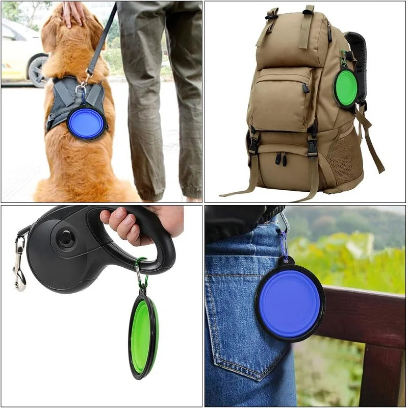 Folding Portable Silicone Dog Feeder – Travel - Image 1