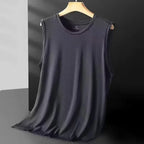 Men's ice silk mesh vest by Nova Mart, sleeveless summer top with breathable, lightweight fabric, ideal for hot weather.