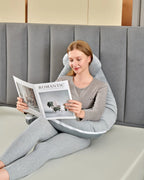 Soft fleece U-shaped pregnancy pillow by Nova Mart, designed for maternity support and comfortable side sleeping.