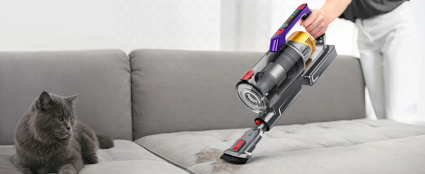 Nova Mart Kissof S17 Pro cordless vacuum cleaner with 550W power, 55Kpa suction, and 60-minute runtime.