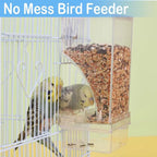 No Mess Automatic Bird Feeder Transparent Food Container Cage Parrot Feeder Accessories for Small Birds Parrot - Image 4