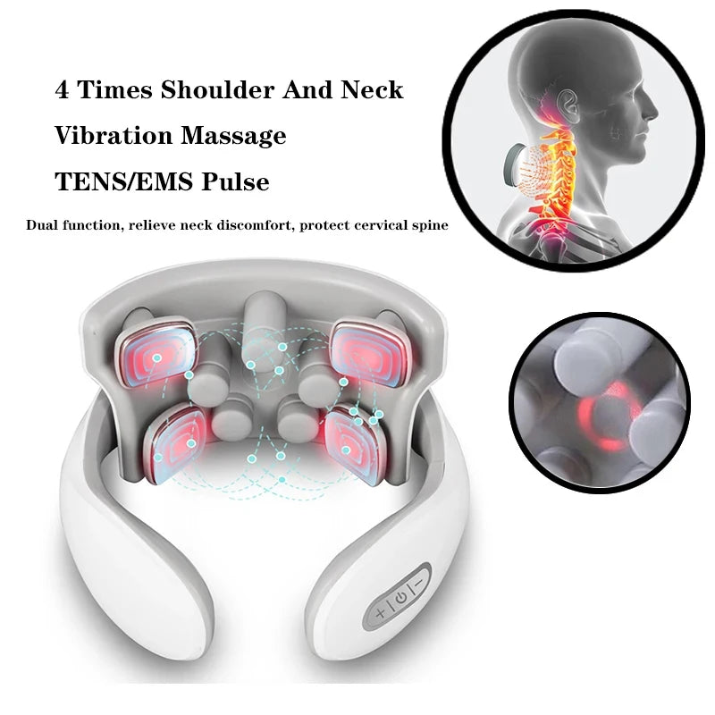 Nova Mart smart neck massager with low frequency pulse therapy for cervical relief and muscle relaxation.