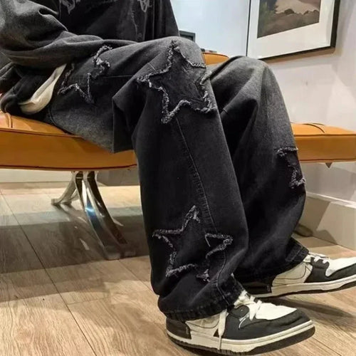 Men's Y2K Stars Embroidery Jeans – Bold Stars