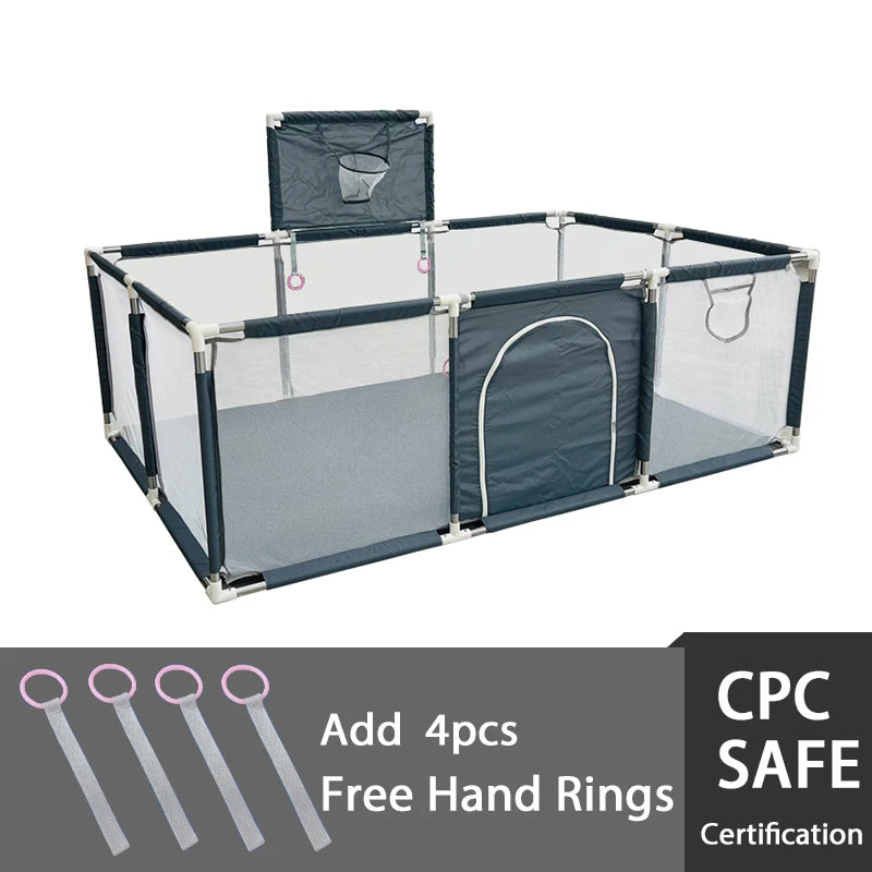Large Nova Mart baby playpen with soft padding and ball pool, designed for safe and fun play for kids.